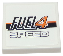 Tile 2 x 2 with 'FUEL4 SPEED' Pattern (Sticker) - Set 8147