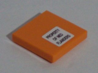 Tile 2 x 2 with 'PROPERTY OF NED FLANDERS' Pattern (Sticker) - Set 71006