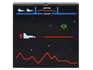 Tile 2 x 2 with Defender Video Game Display Pattern