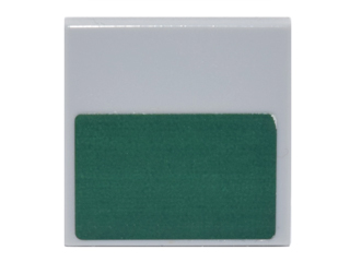 Tile 2 x 2 with Dark Green Rectangle Pattern (Sticker) - Set 8097
