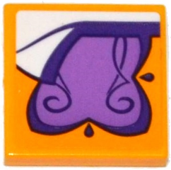 Tile 2 x 2 with Medium Lavender and Dark Purple Blanket over White Sheet Pattern (Sticker) - Set 41176