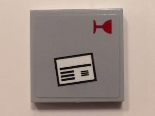 Tile 2 x 2 with Red Fragile Goblet and White Shipping Label Pattern (Sticker) - Set 60101