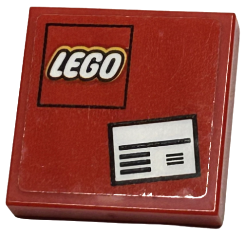 Tile 2 x 2 with LEGO Logo and White Packing Label Pattern (Sticker) - Set 60101