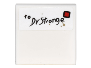 Tile 2 x 2 with Envelope with Handwritten 'to Dr Strange', Dirt Spots and Red Stamp Square Pattern (Sticker) - Set 76060