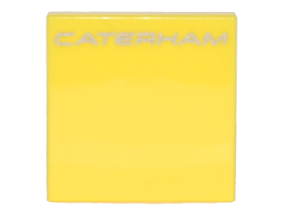 Tile 2 x 2 with Silver 'CATERHAM' Pattern