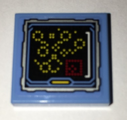 Tile 2 x 2 with Batcomputer Yellow Light Display Pattern (Sticker) - Set 70909