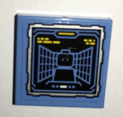 Tile 2 x 2 with Batcomputer Minifigure Target Display Pattern (Sticker) - Set 70909