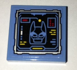 Tile 2 x 2 with Batcomputer Batsuit Cowl Display Pattern (Sticker) - Set 70909