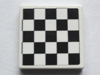 Tile 2 x 2 with Checkered Pattern with Thin Black Border (Sticker) - Set 75913
