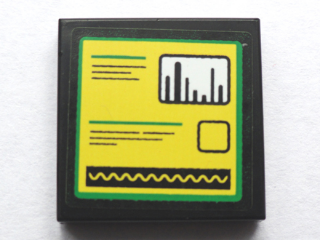 Tile 2 x 2 with Bar Graph and Sine Wave Meters and Text Lines Pattern (Sticker) - Set 75913