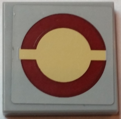 Tile 2 x 2 with SW Dark Red Semicircles on Tan Circle Pattern (Sticker) - Set 75038