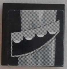 Tile 2 x 2 with Dark Blue and Gray Swirl and Headlights Pattern Model Left Side (Sticker) - Set 8161