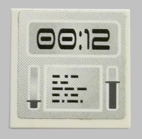 Tile 2 x 2 with Gray Screen with '00:12' Pattern (Sticker) - Set 8637