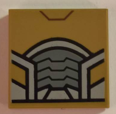 Tile 2 x 2 with Light Bluish Gray Chin Guard and Dark Bluish Gray Ribbed Mouth Covering Pattern (BrickHeadz Star-Lord Face Mask)