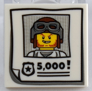 Tile 2 x 2 with Criminal Wanted Poster and '5,000!' Pattern