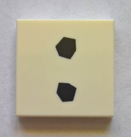 Tile 2 x 2 with 2 Black Hexagons Pattern (BrickHeadz Olaf Abdomen)