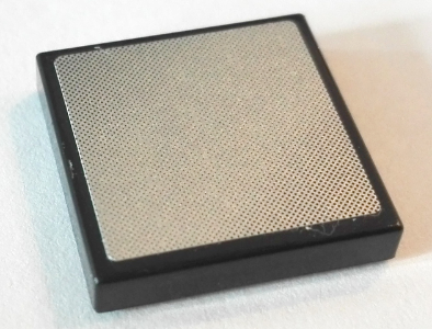 Tile 2 x 2 with Silver Vehicle Mirror Rounded Corners Pattern (Sticker) - Set 8289 (Middle dots smaller than external ones)