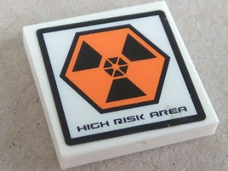 Tile 2 x 2 with 'HIGH RISK AREA' Pattern (Sticker) - Set 7644