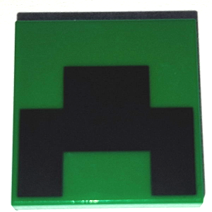 Tile 2 x 2 with Pixelated Black Pattern (Minecraft Creeper Mouth)