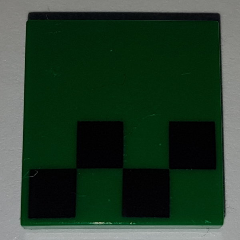 Tile 2 x 2 with Pixelated Black Pattern (Minecraft Creeper Foot)