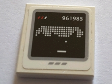 Tile 2 x 2 with Screen with White '961985' and Pixelated Pattern (Sticker) - Set 75827