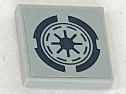 Tile 2 x 2 with Dark Blue SW Galactic Republic Logo Pattern (Sticker) - Set 75046