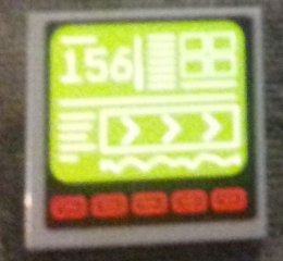 Tile 2 x 2 with Computer Screen with '156', White Lines and Red Buttons Pattern (Sticker) - Set 76023