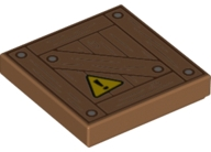 Tile 2 x 2 with Crate and Yellow Warning Triangle Pattern