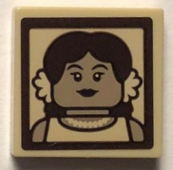 Tile 2 x 2 with Sepia Portrait of Female (Leta LeStrange) Pattern (Sticker) - Set 75952