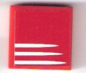 Tile 2 x 2 with 3 White Stripes on Red Background Pattern (Sticker) - Set 75876