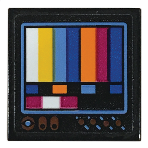 Tile 2 x 2 with TV Screen with Color Bars Pattern (Sticker) - Set 70831
