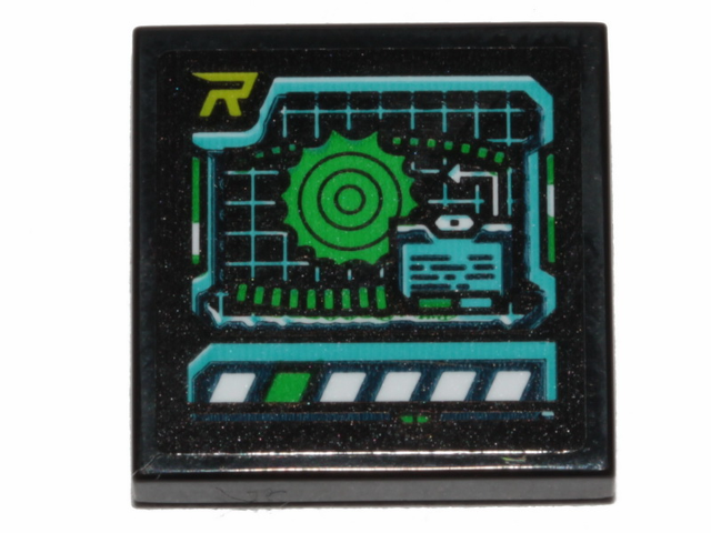 Tile 2 x 2 with Star System Map on Computer Screen Pattern (Sticker) - Set 70835