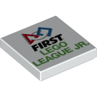 Tile 2 x 2 with 'FIRST LEGO LEAGUE JR.' Pattern