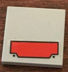 Tile 2 x 2 with Red Pyramid Shape Pattern (Sticker) - Set 76127