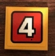 Tile 2 x 2 with White Number 4 on Red Background Pattern (Sticker) - Set 21311