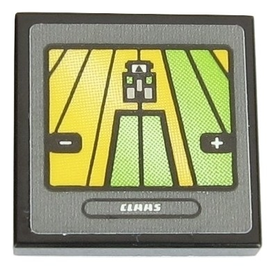 Tile 2 x 2 with 'CLAAS' and Tractor Screen Pattern (Sticker) - Set 42054