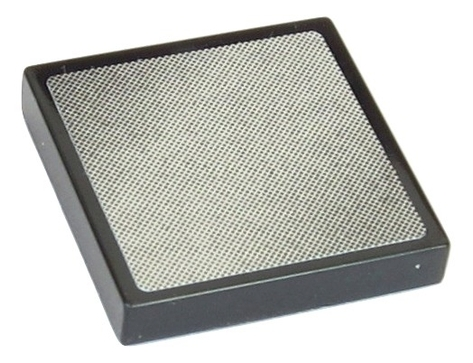 Tile 2 x 2 with Silver Vehicle Mirror Rounded Corners Pattern (Sticker) - Set 42030 (Dots the same size)