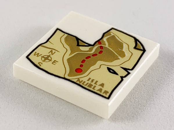 Tile 2 x 2 with Isla Nublar Map Pattern