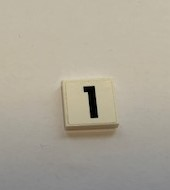 Tile 2 x 2 with Black Number 1 on White Background Pattern (Sticker) - Set 60110