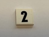 Tile 2 x 2 with Black Number 2 on White Background Pattern (Sticker) - Set 60110