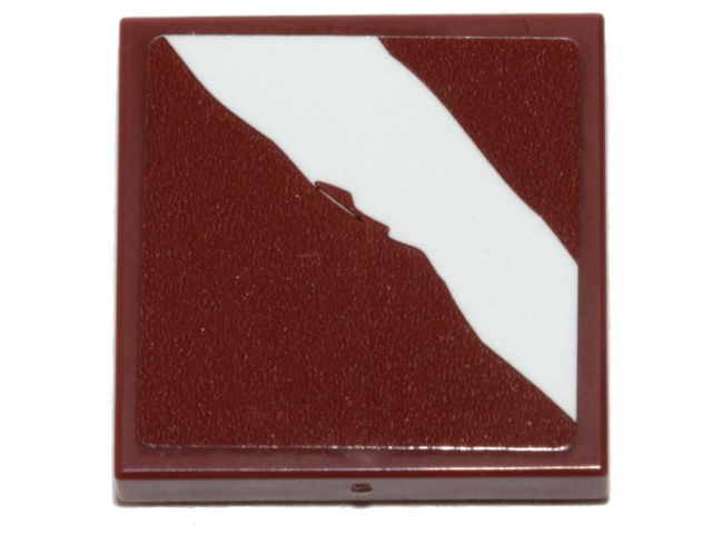 Tile 2 x 2 with Rugged White Diagonal Stripe on Reddish Brown Background Pattern 1 (Sticker) - Set 75254