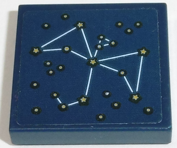 Tile 2 x 2 with Constellation Dragon Pattern (Sticker) - Set 41174