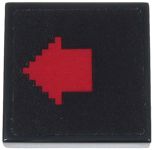 Tile 2 x 2 with Dark Red Arrow Pixelated on Black Background Pattern (Sticker) - Set 71712