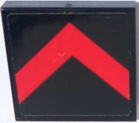 Tile 2 x 2 with Red Chevron/Arrow on Black Background Pattern (Sticker) - Set 70915