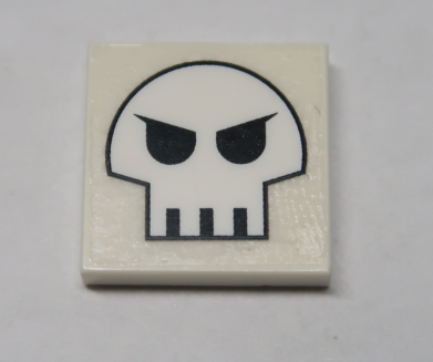 Tile 2 x 2 with Skull Pattern (Sticker) - Set 10192