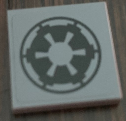 Tile 2 x 2 with Black SW Imperial Logo Pattern (Sticker) - Set 75106