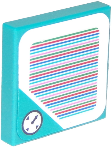 Tile 2 x 2 with Super Mario Scanner Code Time Block / Timer / Clock Pattern (Sticker) - Sets 71365 / 71369