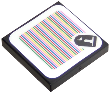 Tile 2 x 2 with Super Mario Scanner Code Bullet Bill Pattern (Sticker) - Sets 71361 / 71389