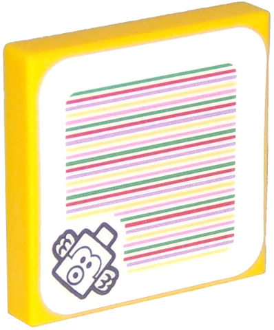 Tile 2 x 2 with Super Mario Scanner Code Eep Cheep Pattern (Sticker) - Set 71361