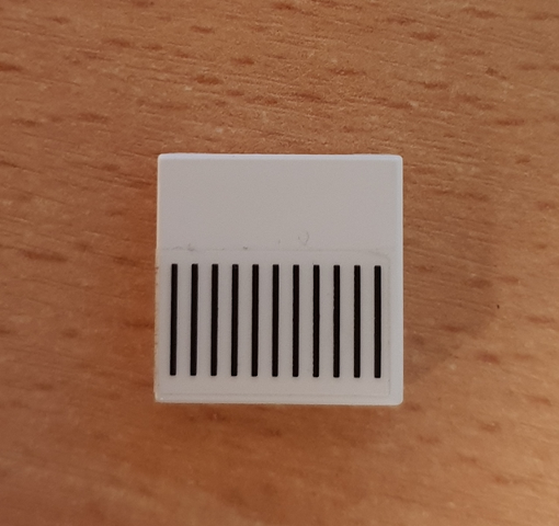 Tile 2 x 2 with 11 Black Vertical Lines Pattern (Sticker) - Set 5591